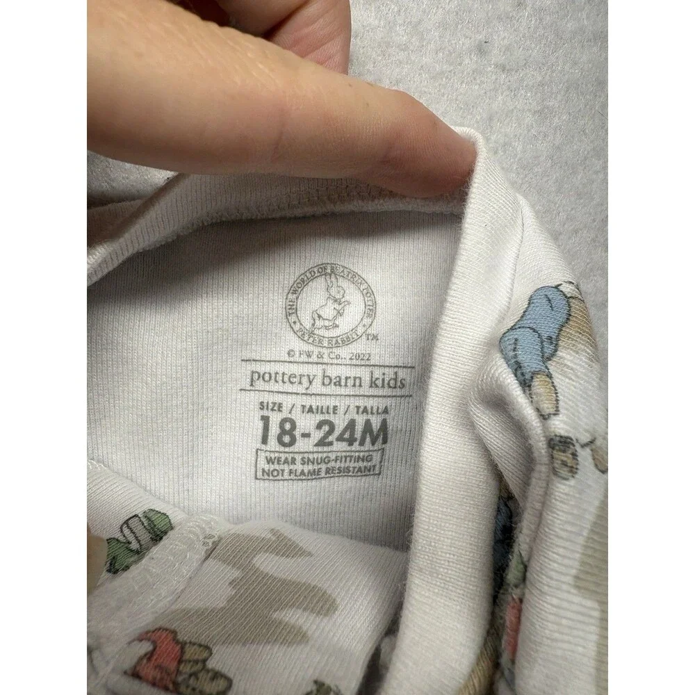 Pottery Barn Kids Baby Peter Rabbit Pajama Footed Sleeper One Piece Size 18-24 M